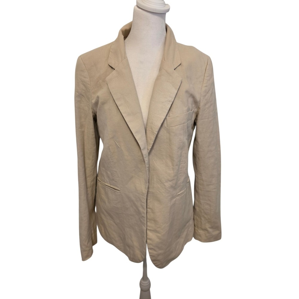 Rachel‎ Zoe Women's Beige Open Front Lightweight Blazer SZ  Med